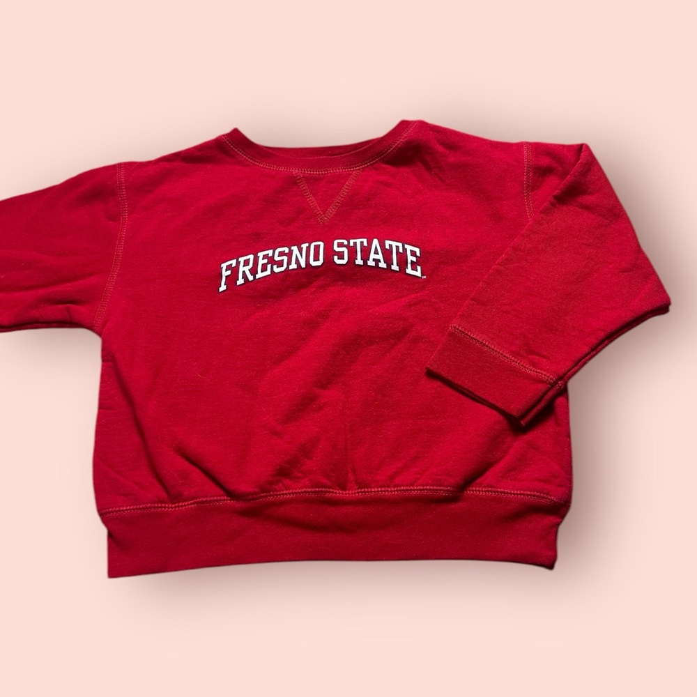 Toddler College Kids Red Fresno State Crewneck Sweatshirt Size 5/6T - Picture 2 of 10